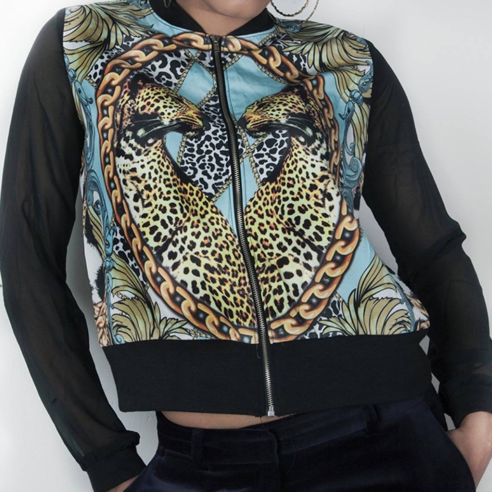 Solemio Long Sleeve Bomber Jacket, Size S.